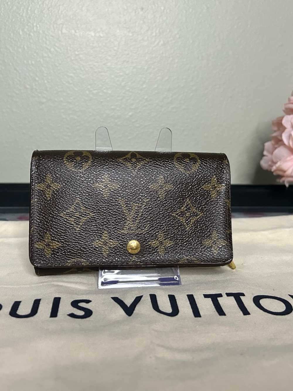 Louis Vuitton Monogram Canvas Trifold Wallet in Brown and Gold